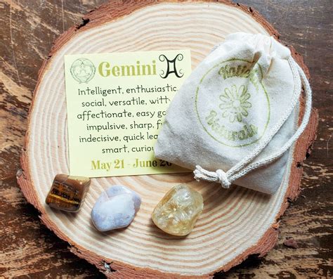 Gemini Gemstone Set Gemini Crystal Set Zodiac Gift for | Etsy