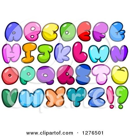 Clipart of Colorful Cartoon Comic Bubble Capital Alphabet Letters ...