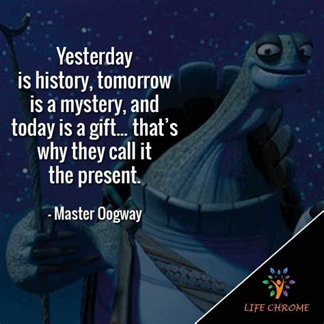 a cartoon character with a caption that reads,'yesterday is history ...