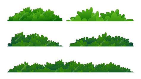 Premium Vector | Various green bush and grass elements collections with ...