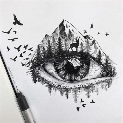 Striking Pen and Ink Drawings Illustrate the Human Connection to Nature ...