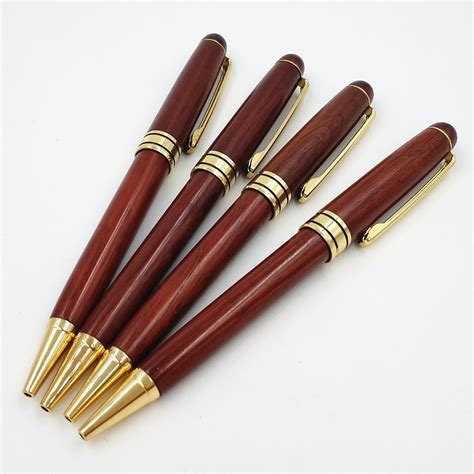 (12 Pieces/Lot) Wood Pens Wholesale 0.5 mm Black Ink Wooden Writing ...