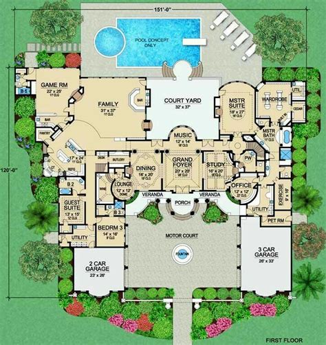 Floorplans | Mansion floor plan, House plans mansion, Luxury floor plans