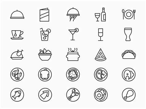 25 Restaurant Menu Icons