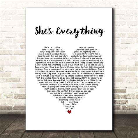 Brad Paisley She's Everything Black & White Guitar Song Lyric Wall Art ...