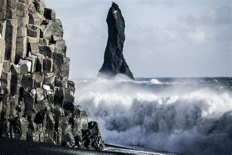 Reynisfjara is the most famous black sand beach in Iceland