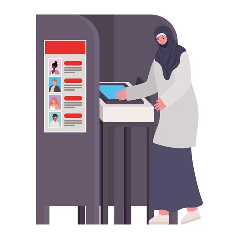 Woman voting at the voting booth 1777256 Vector Art at Vecteezy