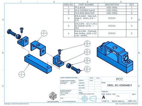 Drill Jig Assembly Drawings On Behance - Assembly Drawing | Mechanical ...