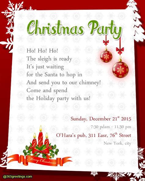 Christmas Party Invitation Wording - Invitation Design Blog