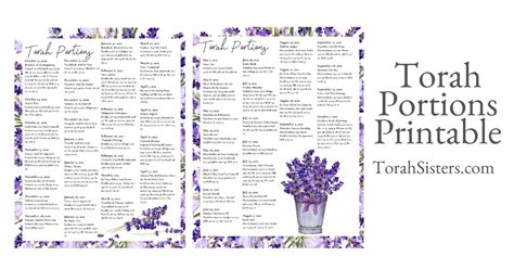 Torah Portion Schedule 2021 | Free Printable Calendar Monthly