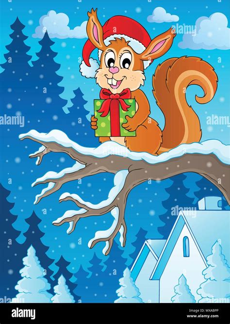 Christmas theme squirrel image 2 Stock Vector Image & Art - Alamy