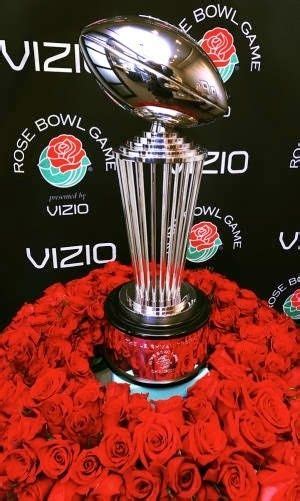 The Rose Bowl Trophy, awarded to the winning school that wins the Rose ...