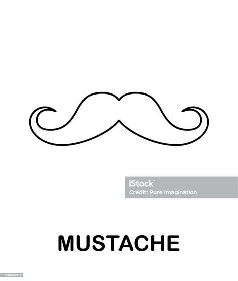 Coloring Page With Mustache For Kids Stock Illustration - Download ...