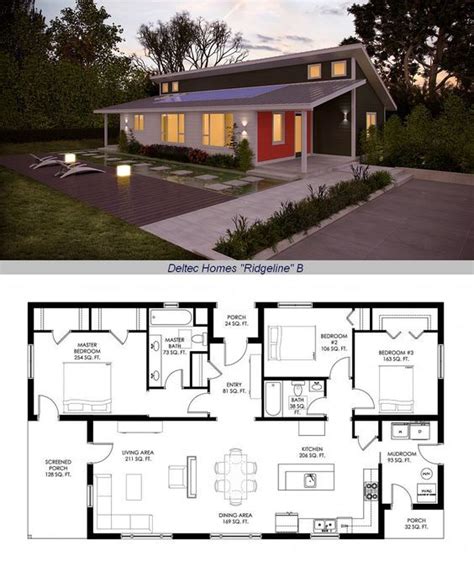 Deltec Homes, Renew Collection, "Ridgeline" (B) 1604sf ~ Passive solar ...