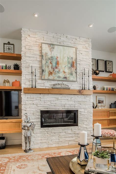 Stacked Stone Fireplace by Dallas Interior Designer Studio Steidley ...