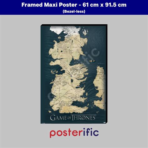 Framed Poster: Game of Thrones (Map) - 61 cm X 91.5 cm | Shopee Malaysia