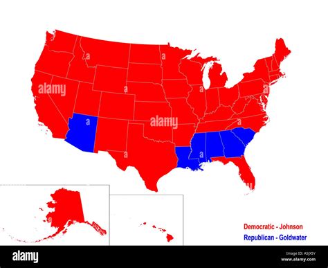 United States Presidential Election Results Map For 1964 Stock Photo ...