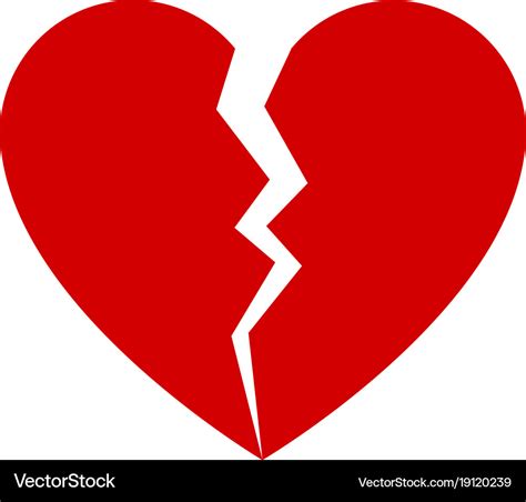 Red broken heart Royalty Free Vector Image - VectorStock