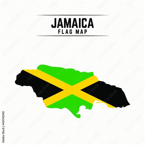 Flag Map of Jamaica. Jamaica Flag Map Stock Vector | Adobe Stock