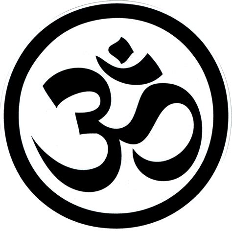 Black & White Om Symbol - Bumper Sticker / Decal - Peace Resource Project