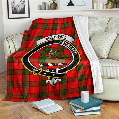 Scottish Maxwell Clan Crest Tartan Blanket