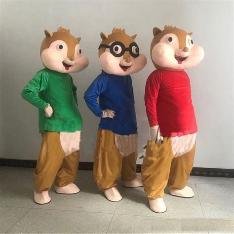 Adult Alvin And The Chipmunks Alvin,Simon And Theodore Mascot Costume ...