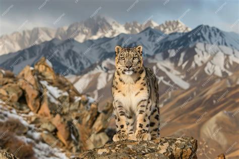 Premium Photo | A portrait of a Tian Shan snow leopard in a natural setting