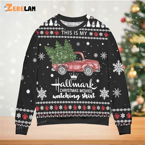 Hallmark Christmas Movies Watching Shirt Ugly Sweater Party - Zerelam