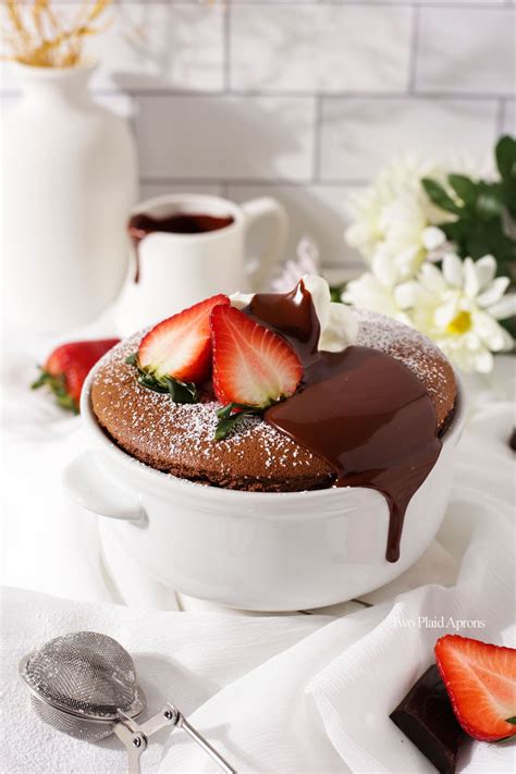 Flourless Chocolate Soufflé for Two | Two Plaid Aprons