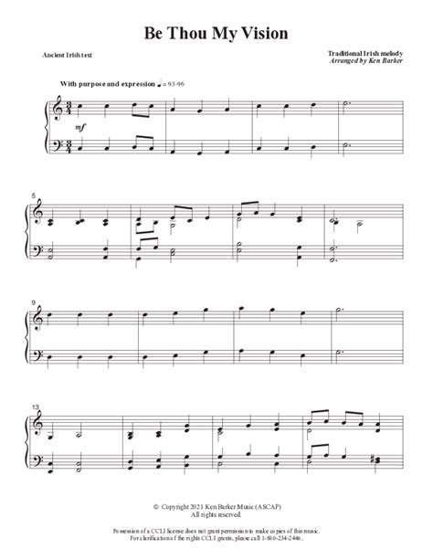 Be Thou My Vision Sheet Music PDF (Ken Barker) - PraiseCharts