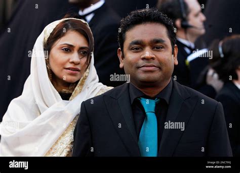 A.R. Rahman, right, and wife Saira Banu arrive before the 83rd Academy ...