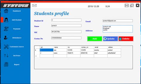 college management system project in c# with source code