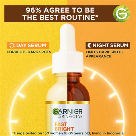 Garnier Skin Active Night Serum With Vitamin C 30ml Brightening Anti-Aging.