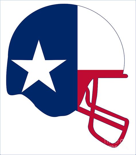 Texas State Flag Football Helmet Digital Art by Bigalbaloo Stock - Fine ...