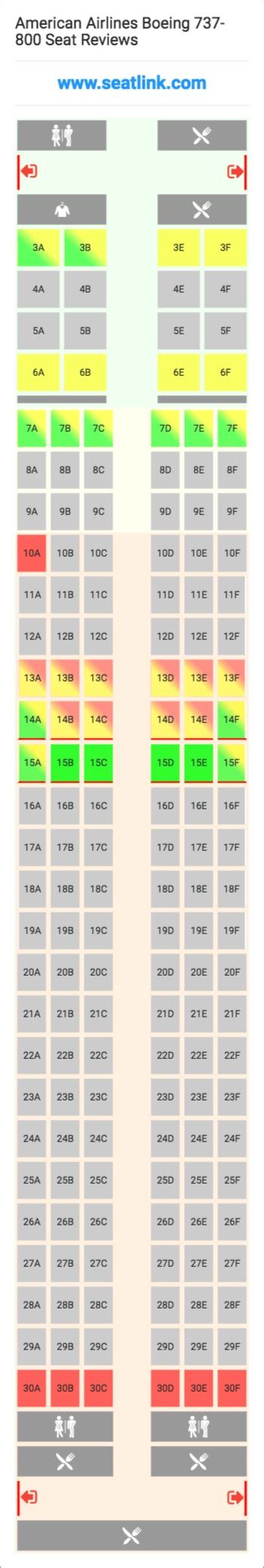 American Airlines Boeing 737-800 Seating Chart - Updated July 2022 ...