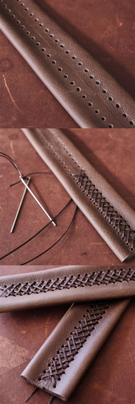 cross stitching. Lacing is a highly decorative method of sewing leather ...