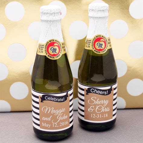 Mod Gold & Black And White Striped Mini Sparkling Cider | Winter ...