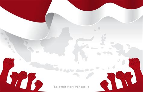 Indonesian Celebrating Pancasila Day with Indonesia Map and Flag ...