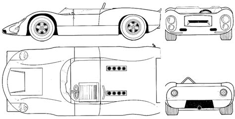 1966 Porsche 910 Carrera 10 Cabriolet blueprints free - Outlines