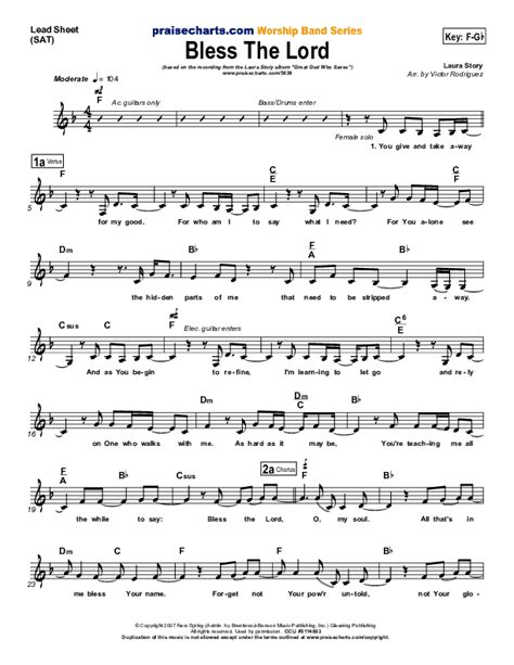 Bless The Lord Sheet Music PDF (Laura Story) - PraiseCharts