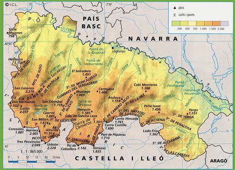 La Rioja physical map - Ontheworldmap.com