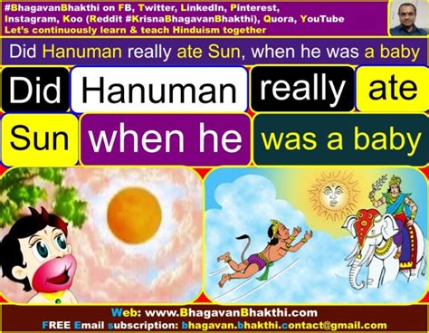 Did Hanuman really ate Sun, when he was a baby? | Hanuman eating sun ...