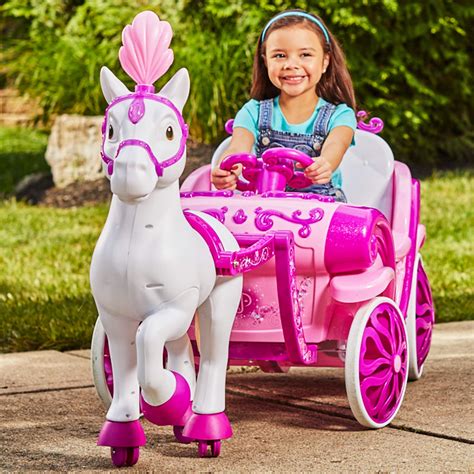 Disney Princess Royal Horse and Carriage Girls 6V Ride-On Toy by Huffy ...