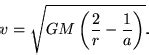 Vis-Viva Equation -- from Eric Weisstein's World of Physics