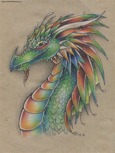 Color Pencil dragon drawing by DragonRider02.deviantart.com on ...