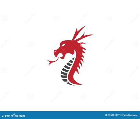 Red Dragon Head Logo Design Template Stock Vector - Illustration of ...