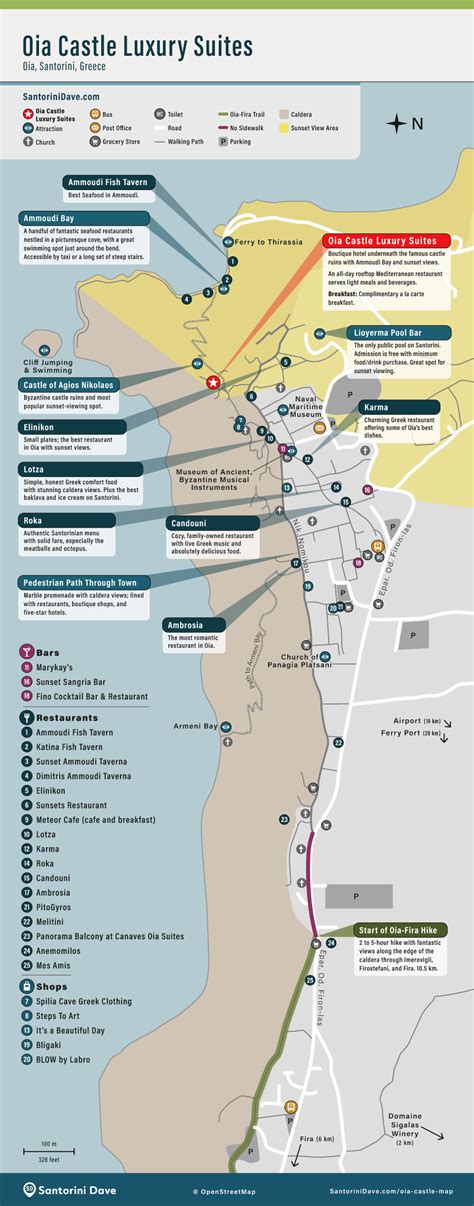 Map of Oia Castle Luxury Suites Hotel - Oia, Santorini, Greece