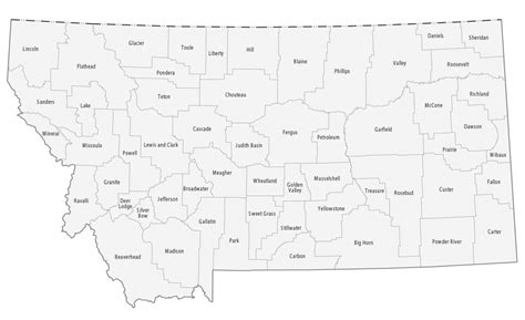 Montana County Map - GIS Geography