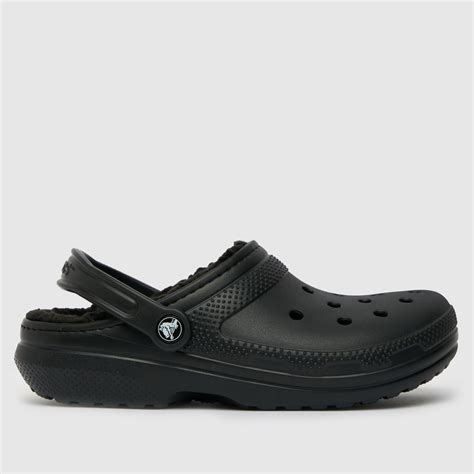 Womens Black Crocs Classic Lined Clog Sandals | schuh