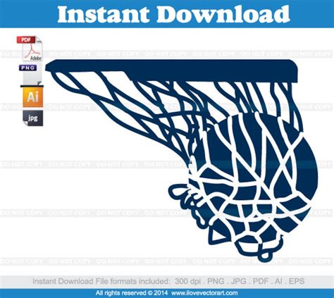 Basketball Hoop Swish Clipart, Commercial Free Use, Vector Graphics ...